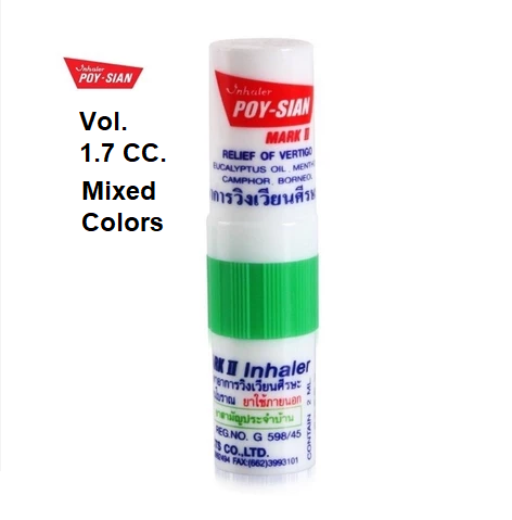 Poi Sien Herbal Inhaler & Roll-On Balm (Cotton & Roller Type) Refreshing Thai Herbal Formula